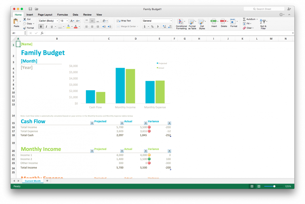 excel for mac and windows
